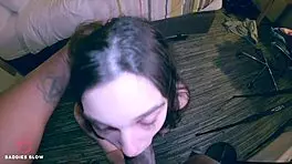 Baddies blowjob with deepthroat and big black cock