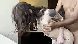 College goth gets fucked doggy style hard!