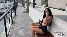 Brunette Gives Blowjob And Gets Cum On Her