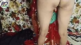 I enjoy great sex with her in red saree, squeezing boobs and ass fucking