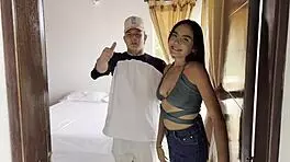 Skinny Girl Fucked by Boyfriend's Friend