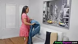 Familyorgasm - Stepdad And Stepdaughter Fuck Beside The Sleeping Stepmom