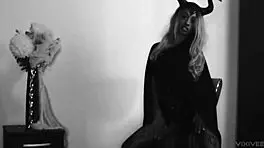 horny witch teases with cane