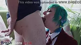 alt goth girl gets her pussy eaten and sucks massive dick with a facial