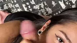 Cute Submissive Girlfriend Gives Deep Sloppy Blowjob to Big Dick