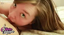 young teen rims lucky guy in bedroom