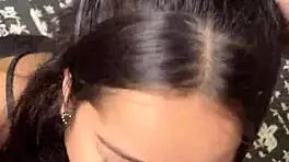 Cute Submissive Girlfriend Gives Deep Sloppy Blowjob to Big Dick