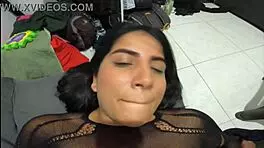 wifey gets spit on clit and hardcore fucked by lover