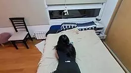 hey, this hot latina teen gets roughly fucked to orgasm in bed 😍