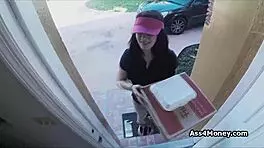 Pizza And Blowjob Delivery For Money!
