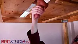 massive cumshot student milking table