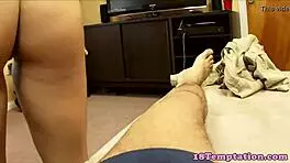 Amateur Young Girl Wanks Cock in POV Reality Handjob