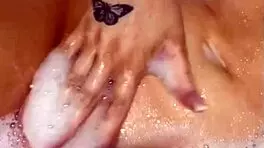 horny british slut's solo play in the shower leads to intense orgasm