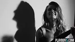 Blonde Teen 18+ Playboy Model Brittney Shumaker Strips With Big Natural Tits!