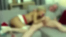 Horny Old Guy Fucks Blonde Sexy Santa Girl Around Christmas Tree!