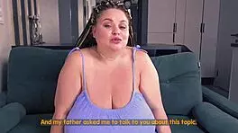 Busty milf explains body and relieves tension
