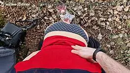 Shy Russian girl gives slobbery blowjob on first date in the woods