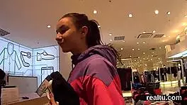 exceptional czech chick is tempted in the shopping centre and shagged in pov