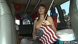 Redhead babe delila darling fucks on fourth of july.