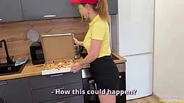I Roughly Fucked Pizza Delivery Girl For Her Loss