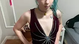 Virgin in pantyhose fucked hard doggystyle with footjob blowjob