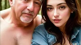 Intense erotic photoshoot with old photographer in public