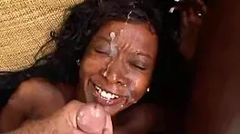 ebony teen strips and sucks big dick