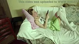 imagine this blonde teen in stockings, slowly fingering her sweet cunt, moaning softly