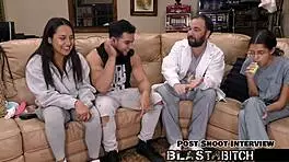 Mia pussy shocked and blasted with cum in close-up