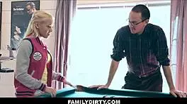 Big tits blonde teen fucked on pool table 😍