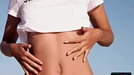 two petite milf models get naked outdoor 😍