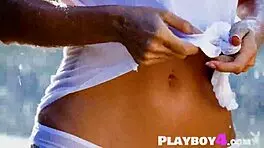 beautiful wet milf cara mell shows perfect body during hot posing and striptease 😍