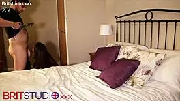 British teen sucks dick and gets fucked in lingerie