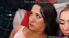 kinky young babes with upskirt swap in group setting 😈