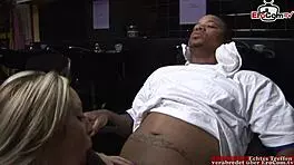 Blonde slut with small 18+ tits seduces the bbc and gets a cumshot in her mouth 😜