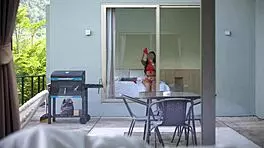 How lucky am I to have a juicy neighbor who caught me jerking off? 😏