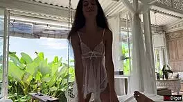 Anal fairy delivers rough anal sex with creampie in garden