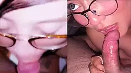 Two sluts sucking cock for money, Dafri and Samy swallowing cum