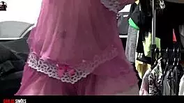 young latina babe flashing her sexy ass in lingerie 😏