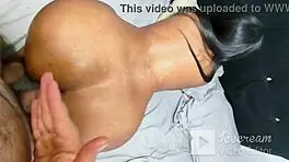 He savors the huge ebony ass, fucking it roughly in anal delight.