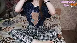 Student Plays with Nipples and Tits After College Until She Cums!