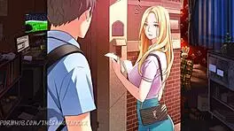 Does the teen loser fuck his hot blonde friend and cum inside her shaved pussy?