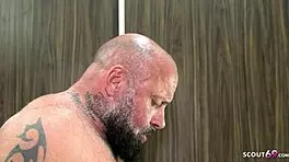 German Teen Seduces Friend In Bathroom To Suck Cock