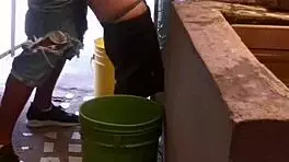 Rough anal until he creampies me during laundry time