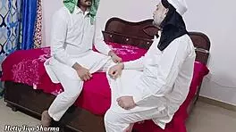 Muslim Stepfather Fucks Hindu Stepson's Wife in Threesome