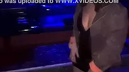 Petite skinny teen sits and twerks on big cock in swingers club booth suggestively