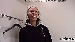 adorable czech kitten gets seduced in the hypermarket and drilled in pov