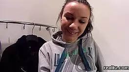 adorable czech kitten gets seduced in the hypermarket and drilled in pov