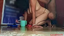 feeling intense passion while fucking hard in the office bathroom with my young wife