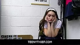 Petite teen Sera Ryder begs, 'Dildo me and fuck me, dirty cop!'